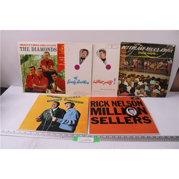 (5) Records: Everly Brothers, Rick Nelson, Polka, The Diamonds, Chubby Checker