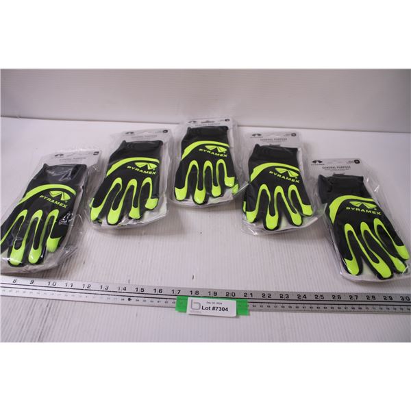 (5) Pyramex Work Gloves - Size Medium - NIB