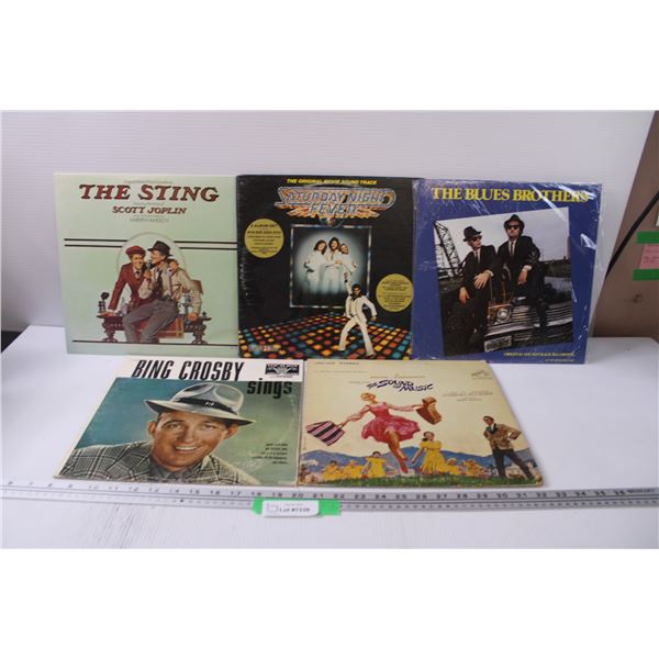 (5) Records: The Sting, Bing Crosby, Sound of Music, Blues Brothers, Saturday Night Fever