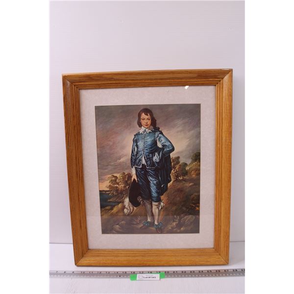 Framed "Blue Boy" French Renaissance Print - 19" x 23"