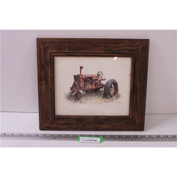 Farmall Tractor Picture in Frame - 14.5" x 12.5"