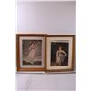 Image 1 : Framed French Renaissance Pink Lady Print and Framed Girl Print (One Missing Glass, Some Wear) - 23"