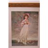 Image 3 : Framed French Renaissance Pink Lady Print and Framed Girl Print (One Missing Glass, Some Wear) - 23"