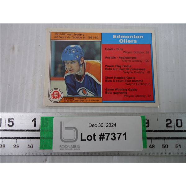 1981-82 O-Pee-Chee #99 Card Edmonton Oilers Team Leaders - Authentic