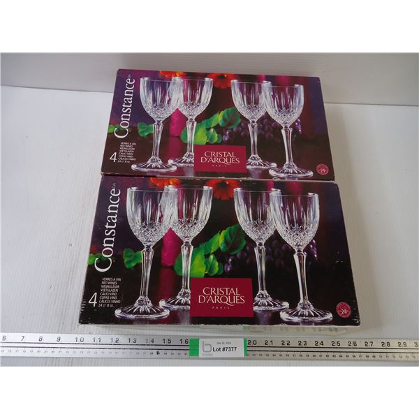(2) Boxes of (4) Crystal Red Wine Glasses (new)