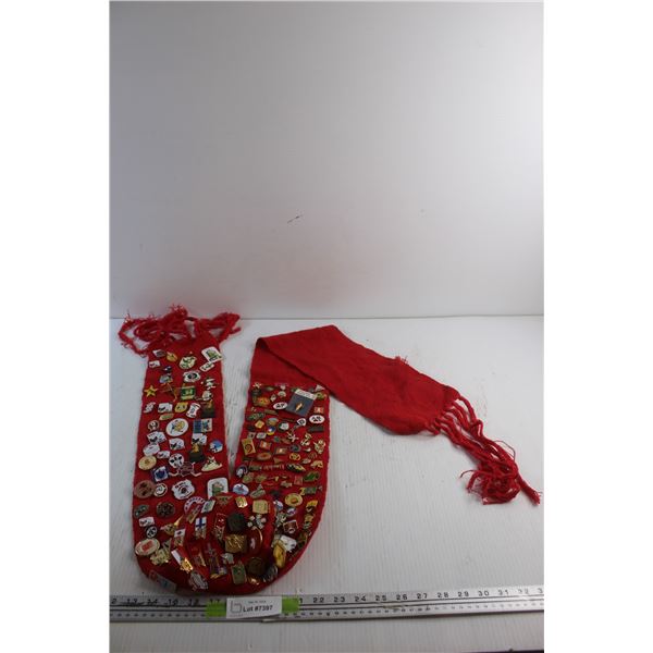 Scarf and Assorted Pins