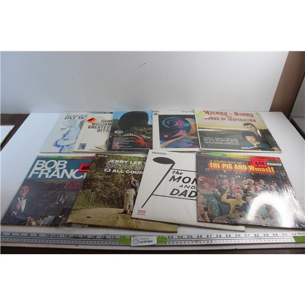 (9) Vinyl Records - Wickey & Bunny. Bob Francis and Jerry Lee Lewis