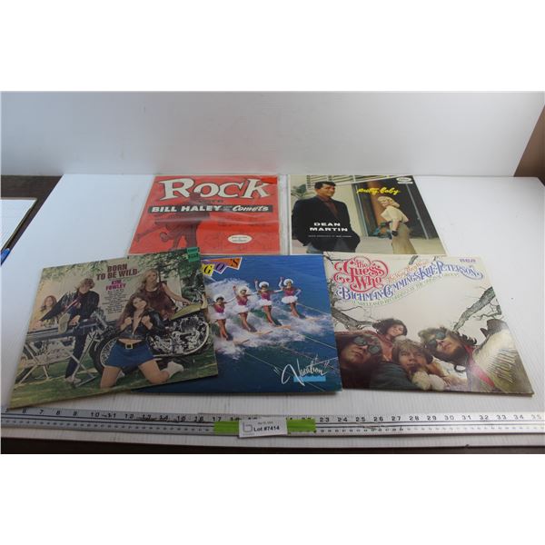 (5) Vinyl Records - Kim Fowley, Bill Haley and Dean Martin