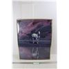 Image 1 : Metal Framed Wall Art "White Horse" 16.5" x 20.5"