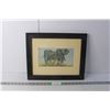 Image 1 : Framed Elephant Artwork 16.5" x 13.5"