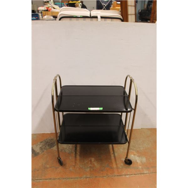 * Rolling Two Tier Foldable Metal Serving Cart - 26" x 31.5" x 18"