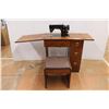 Image 1 : * Vintage Singer Sewing Machine w/Stool & Contents - As Is - 29" x 17" x 31"