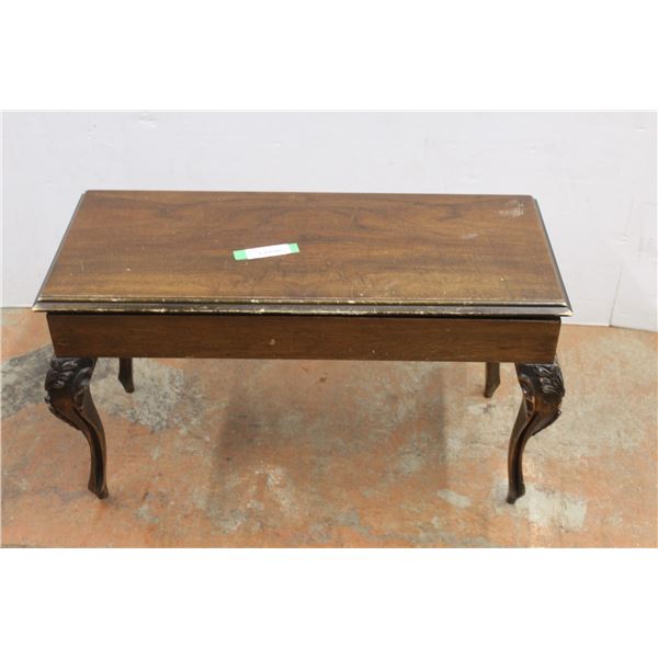 * Wooden Piano Bench - 13" x 30" x 17" w/Contents