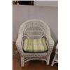 Image 2 : * Wicker Outdoor Arm Chair (Back Height 35.5" & 19" Seat Height) & End Table Set (22" x 18" x 22")
