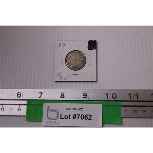 Canadian Twenty Five Cent Coin - 1919
