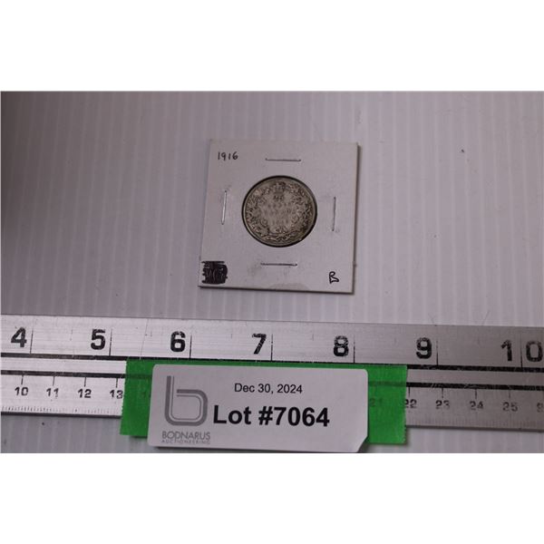 Canadian Twenty Five Cent Coin - 1916