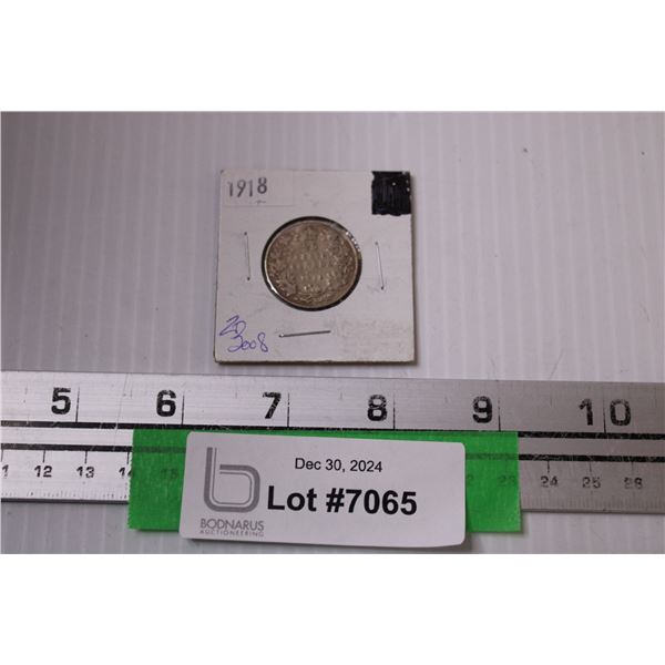 Canadian Twenty Five Cent Coin - 1918
