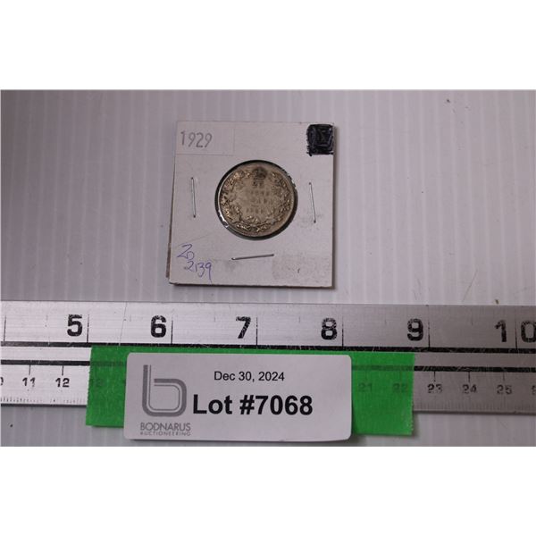 Canadian Twenty Five Cent Coin - 1929