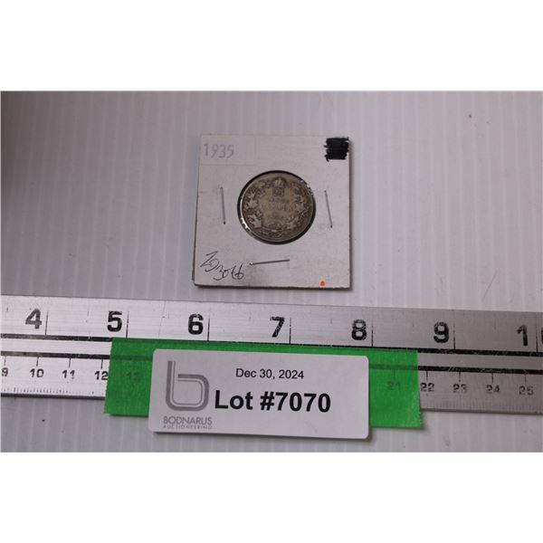 Canadian Twenty Five Cent Coin - 1935