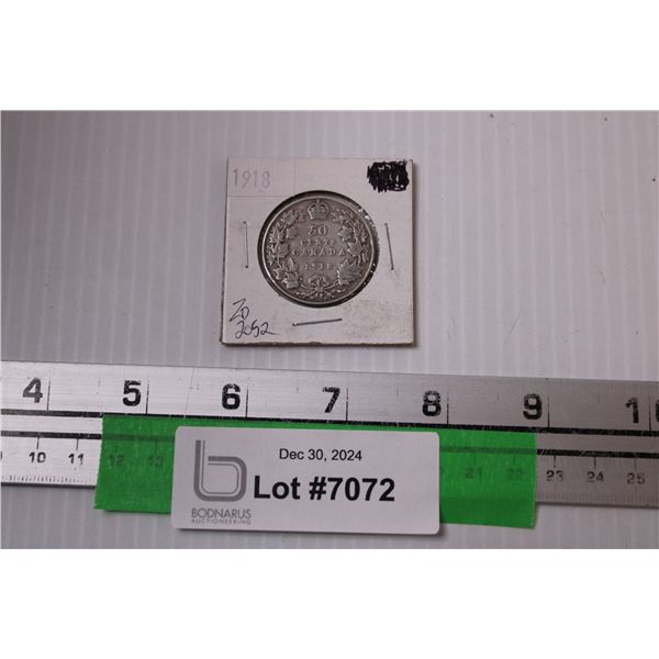 Canadian Fifty Cent Coin - 1918
