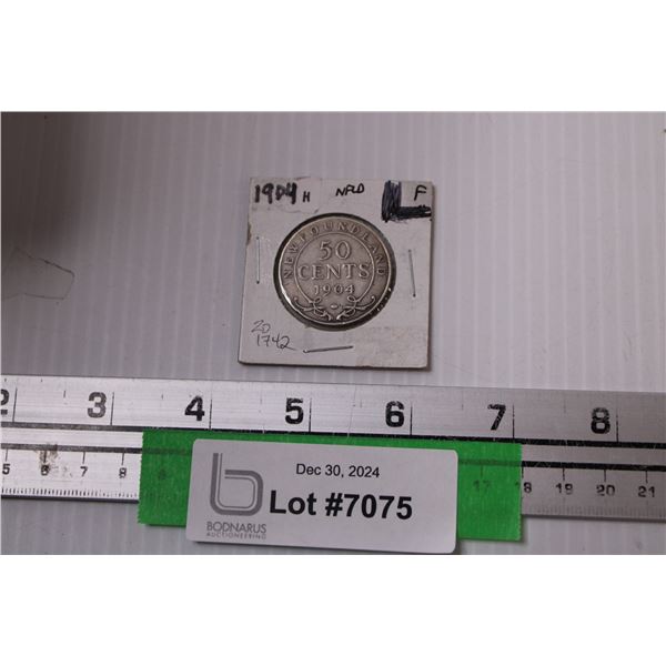 Canadian Newfoundland Fifty Cent Coin - 1904
