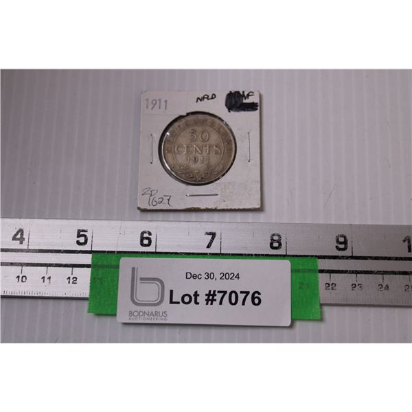 Canadian Newfoundland Fifty Cent Coin - 1911