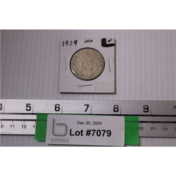 Canadian Newfoundland Fifty Cent Coin - 1919