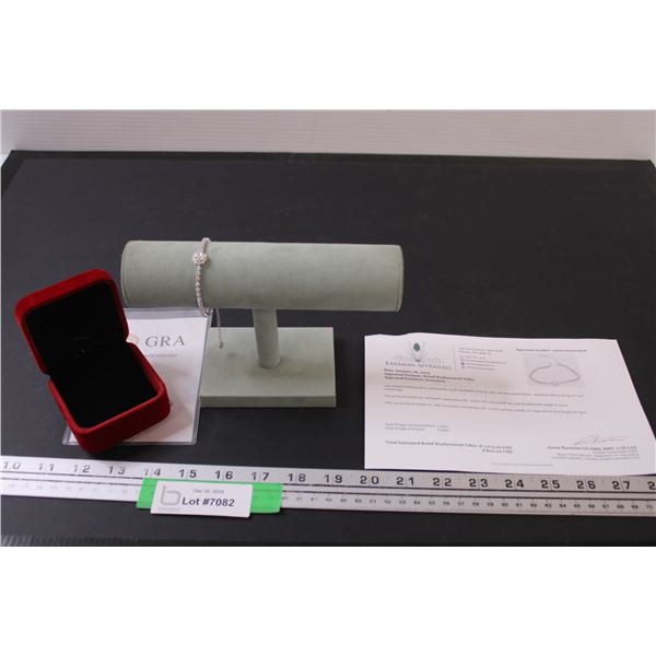 ^ Moissanite 0.50 ct. GRA Certified Round Brilliant Cut VVS D Color w/51 Round Cut Cubic Zirconium S