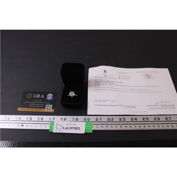 ^ Moissanite 5 Ct. GRA Certified Round Brilliant Cut VVS D Color w/14 Round Cut Cubic Zirconium Set 