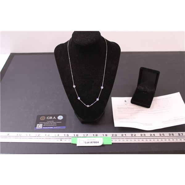 ^ Moissanite 2.5 ct. GRA Certified Round Brilliant Cut Stones VVS D Color w/ Five Bezel Set Stones i