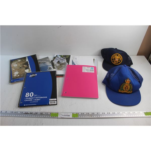RCMP & US Navy Hats and Notebooks