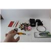 Image 2 : Pile Of Buttons, (2) Pairs Of Binoculars, Knitting Needles, Graphite Sketch pencils, Misc.