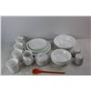 Image 2 : Corning/Corelle Dishes, (3) Different Sized Plates, Coffee Cups, Cream & Sugar, Misc.- Not A Set