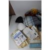 Image 2 : Pile Of Zippers, Yarn, Wooden Box w/ Sliding Lid-10'' x 7'' x 3'', Misc.