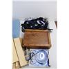 Image 5 : Pile Of Zippers, Yarn, Wooden Box w/ Sliding Lid-10'' x 7'' x 3'', Misc.