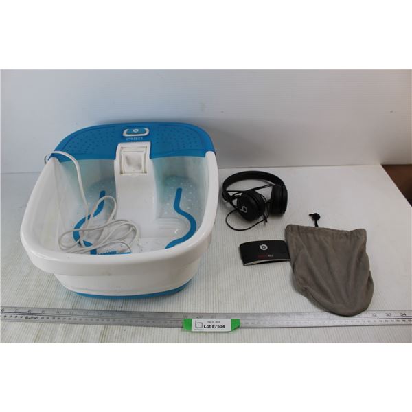 Homedics Bubble Bliss Foot Spa- Powers On, Beats ep Headphones w/ Bag, Cannot Guarantee Authenticity
