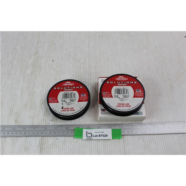 Two Spools Of Berkley Solutions Mono Fishing Line