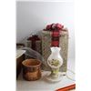 Image 2 : Snow Scoop, Wicker Basket, Ladies Hat, Christmas Decor, Planter and Desk Lamp - As Is