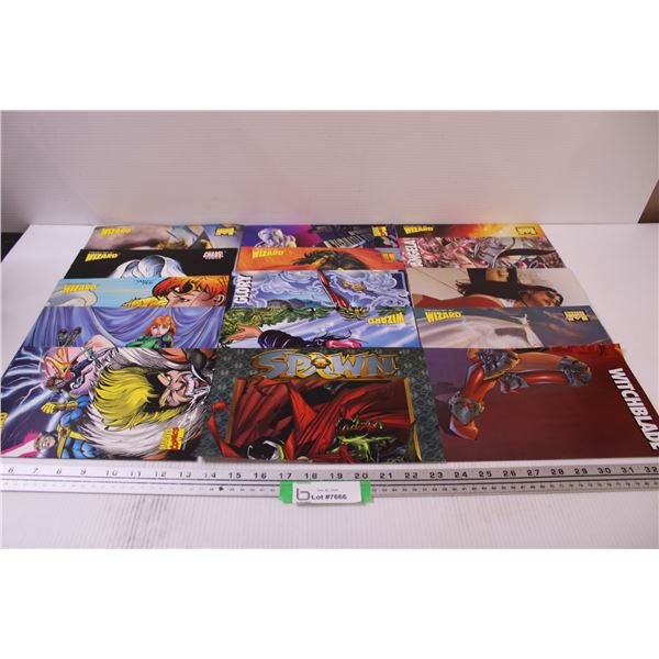 (14) Marvel Comic Magazine Centrefolds & Spawn