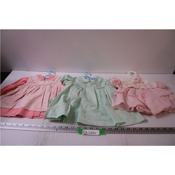 (3) Retro Baby Outfits - 1980's Style - Approx Size 6-12 Month