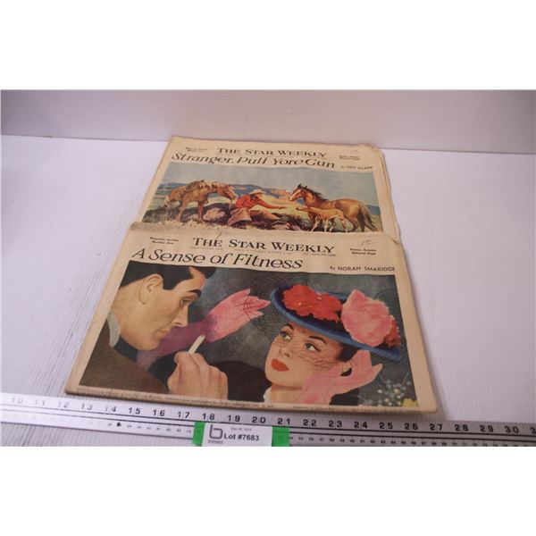 (2) The Star Weekly, Toronto, On, 1947 Newspapers