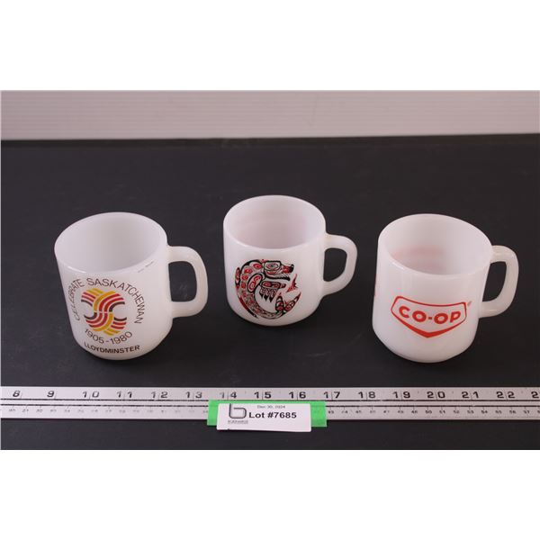 (3) Retro Coffee Mugs: Co-op, Indigenous, Lloydminster