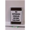 Image 1 : Metal Sign: No Motorized Vehicles - 8" x 12"