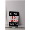 Image 1 : No Dumping Tin Sign 12" x 8"