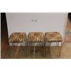 Image 1 : *(3) Vintage Stools- All Cushions Are Loose, Missing (10) Rubber Leg Pads, All 16.5'' Tall