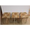 Image 2 : *(3) Vintage Stools- All Cushions Are Loose, Missing (10) Rubber Leg Pads, All 16.5'' Tall