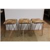 Image 3 : *(3) Vintage Stools- All Cushions Are Loose, Missing (10) Rubber Leg Pads, All 16.5'' Tall