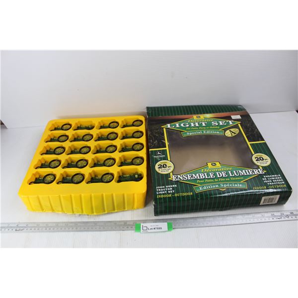 John Deere Special Edition Decorative Light Set w/ Box- One Light is Missing Wheel, As Is