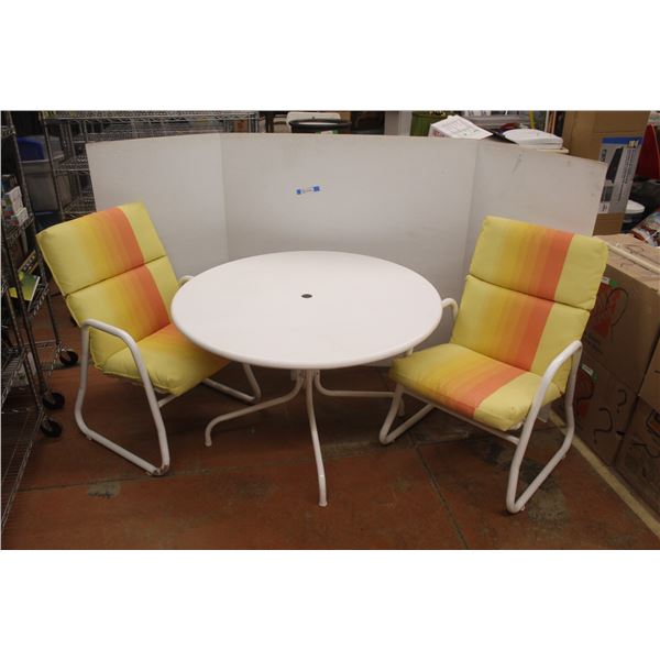**(2) Lounge Chairs and Patio Table 21'' x 41''