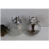 Image 2 : Lot Of Vintage Kerosene lamp Parts, (2) Chimneys, (2) Bases, Misc.